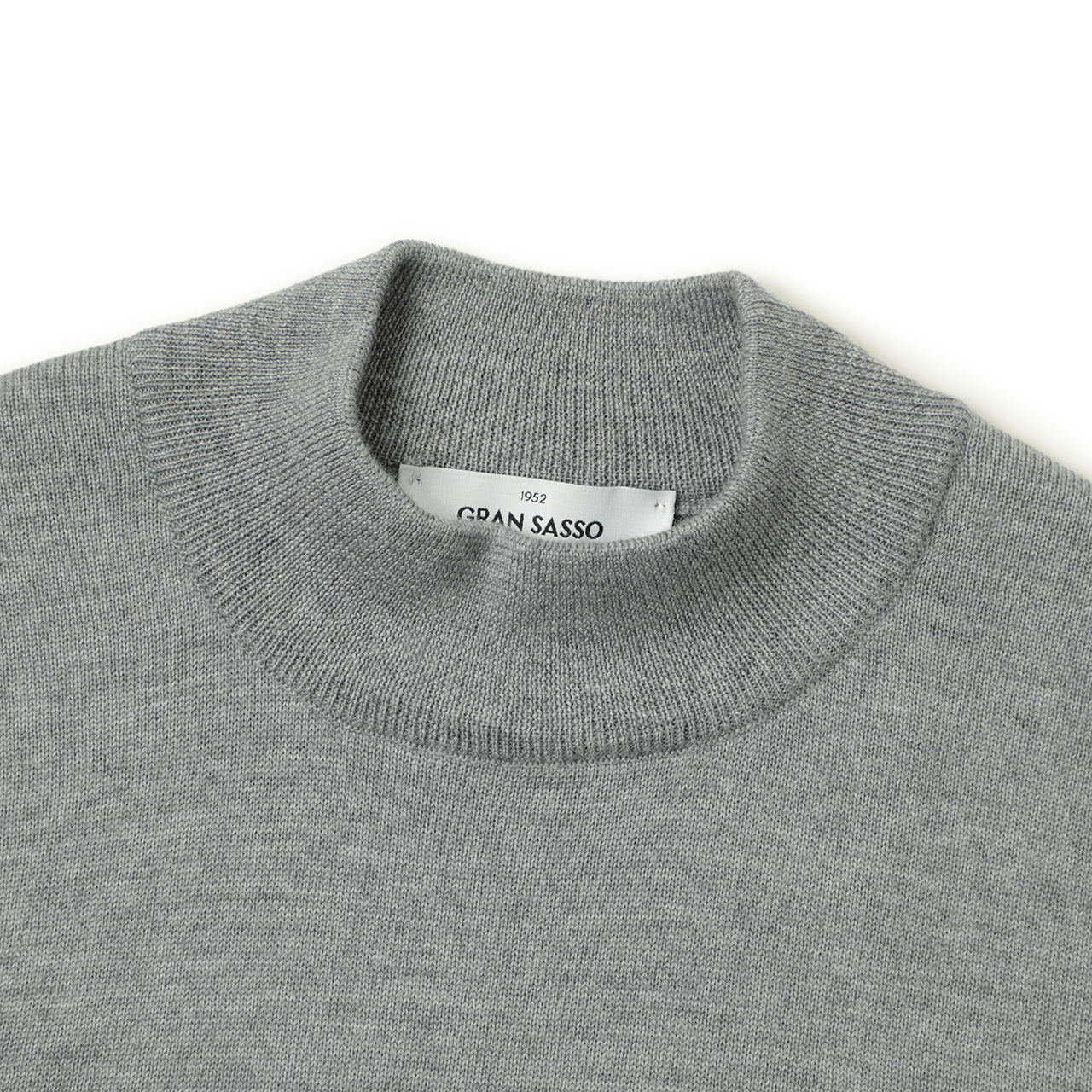 グランサッソ　GRAN SASSO モックネックニット グレー　52 グランサッソGRAN SASSO モックネックニット グレー52